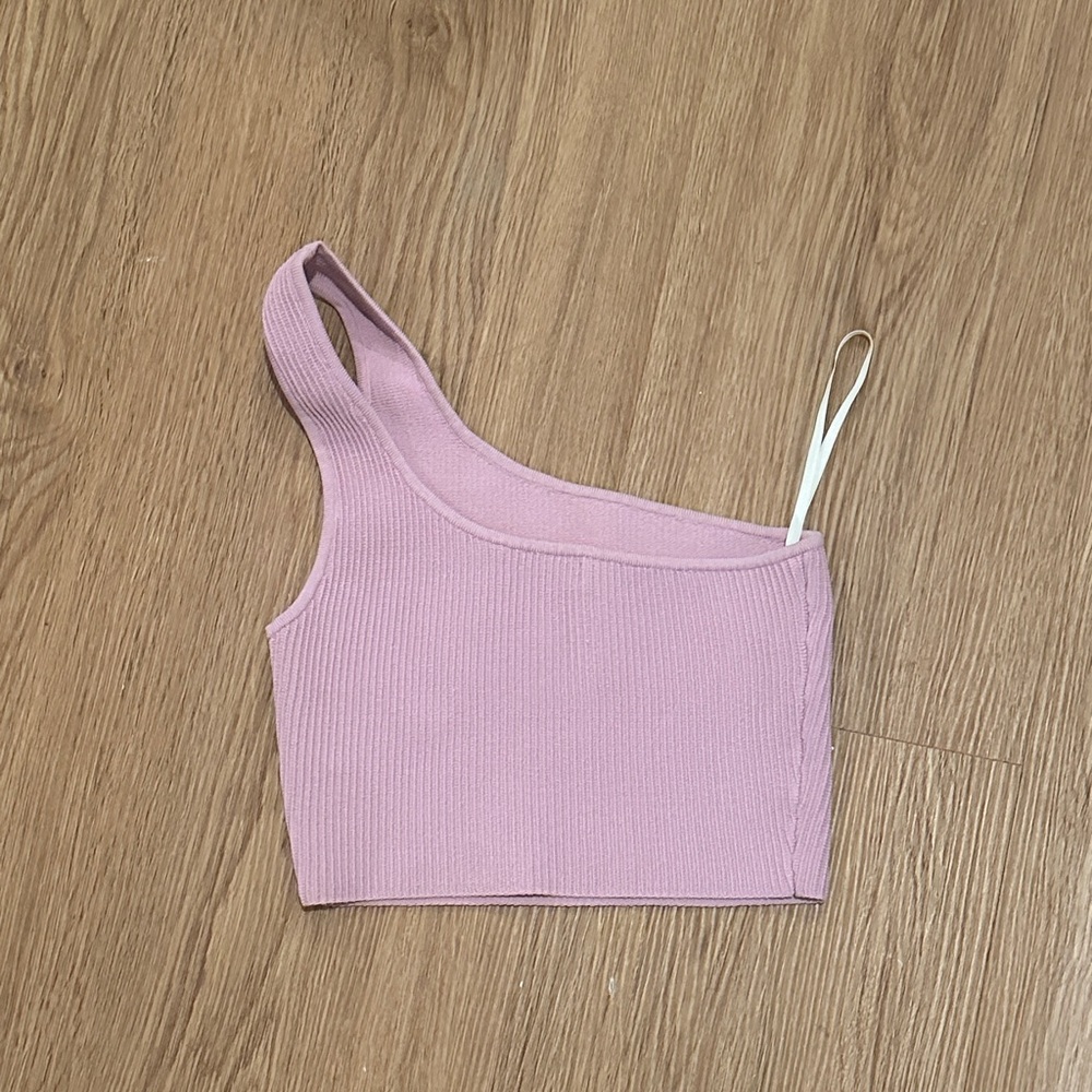 Babaton One-Shoulder Ribbed Tank Top
